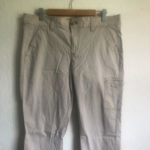 Sz 16 Eddie Bauer Khaki Cargo Capri Pants